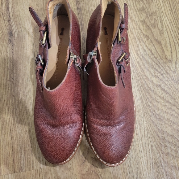 Anthropologie Schuler & Sons Philadelphia Leather ankle zip boots size 6 - Picture 4 of 9